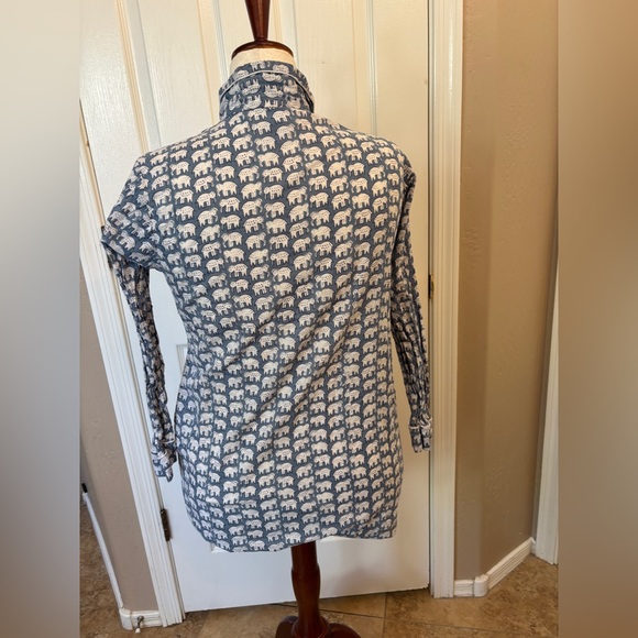 Pax Philomenia Blue Éléphant Nightgown in Women’s Small 100% Cotton Voile - Picture 3 of 10